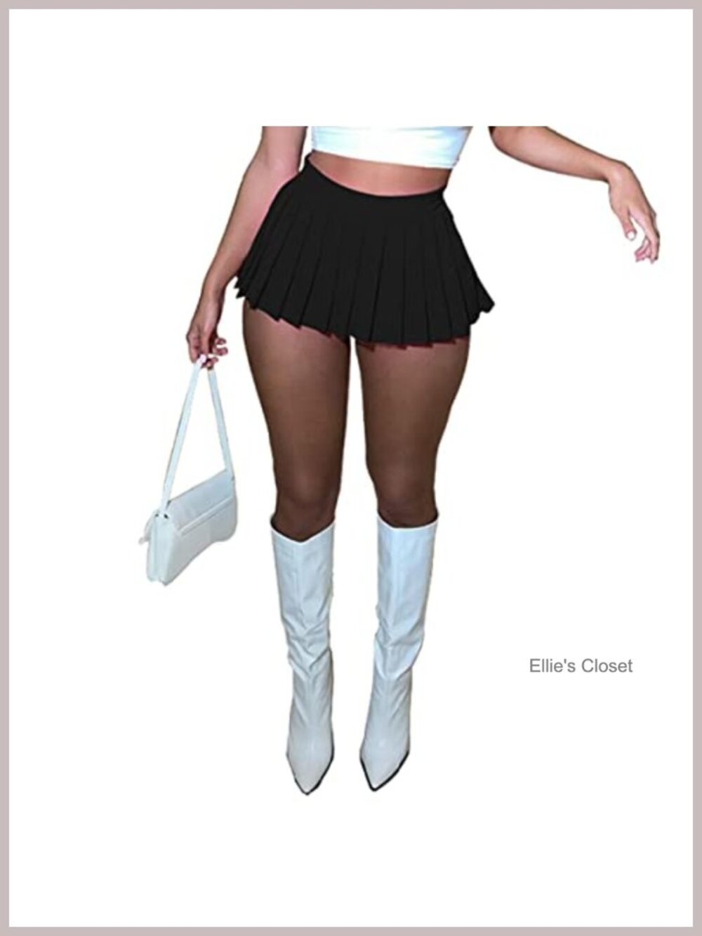 Women's Mini Pleated Skirt High Waist Stretchy A-Line Skater Skirt